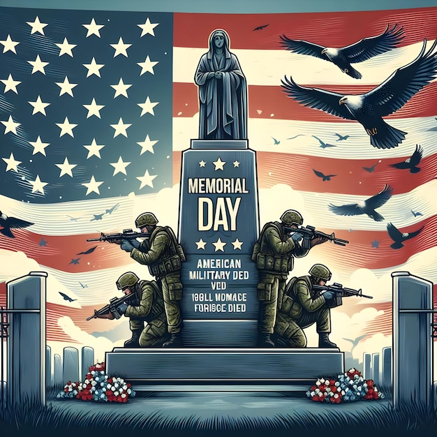 a poster for memorial day of memorial day and the words  memorial day