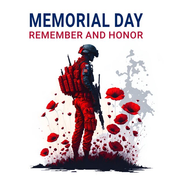 A poster for memorial day that says'remember and honor '