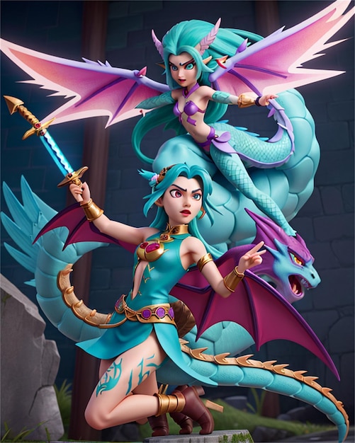 a poster for a mermaid with a dragon on the top.