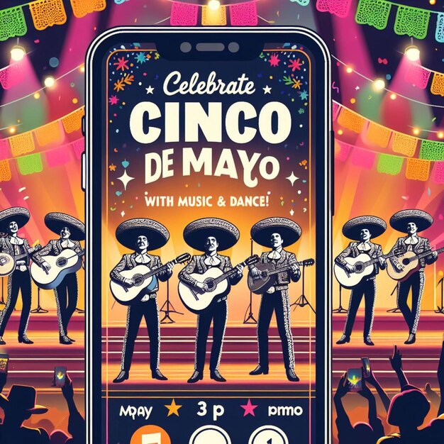 a poster for mexican music with a picture of a band on it