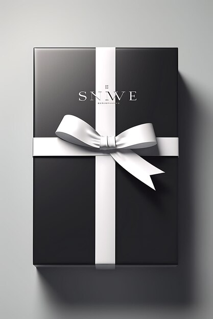 A poster of a minimalist gift box with sleek decorations creative concept boxes gift design