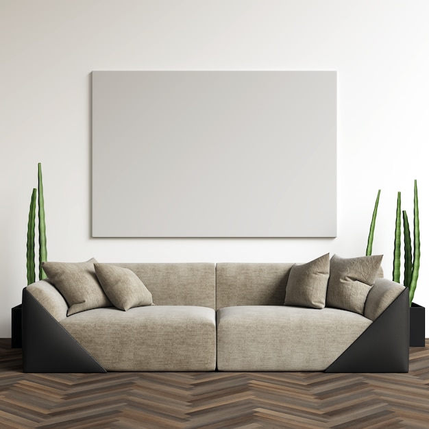 Foto poster mockup in living room