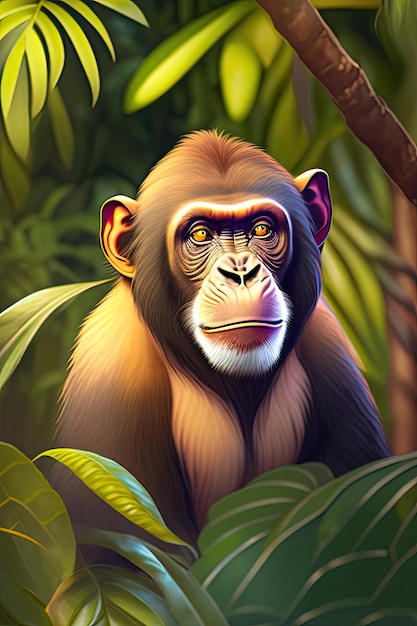 плакат для обезьяны под названием обезьяна с желтыми глазами.