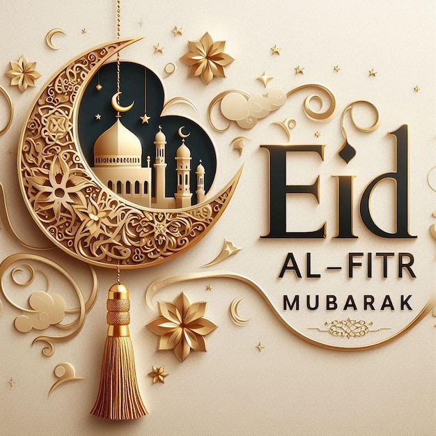 ラマダンの祝賀カード Eid Mubarak