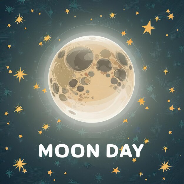 Photo a poster for the moon day with the words quot moon quot on it