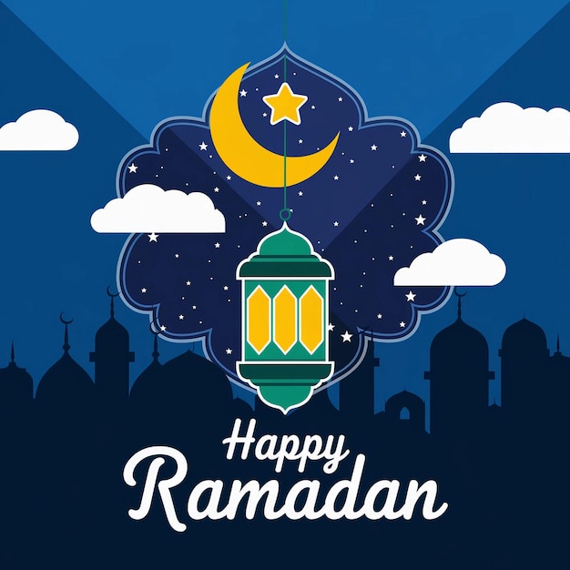 a poster for a mosque with a moon and a star on it
