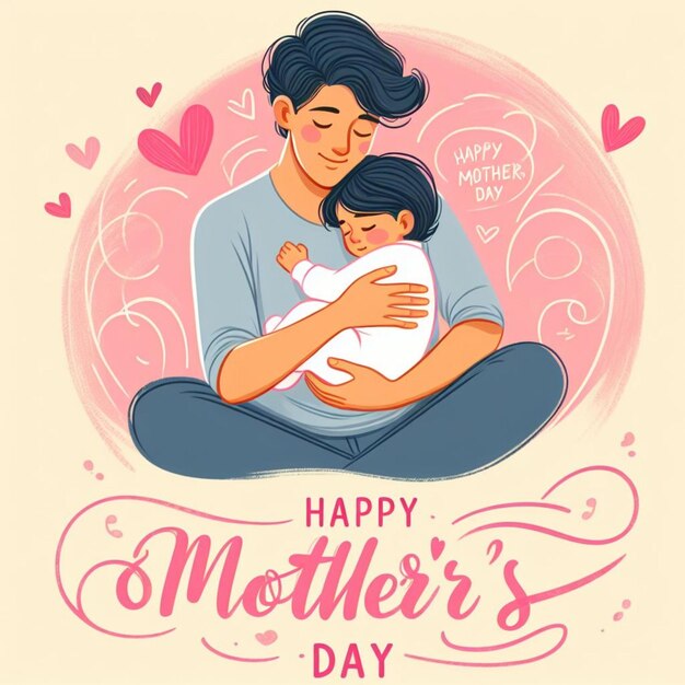 a poster for a mother and child with the words happy mothers day