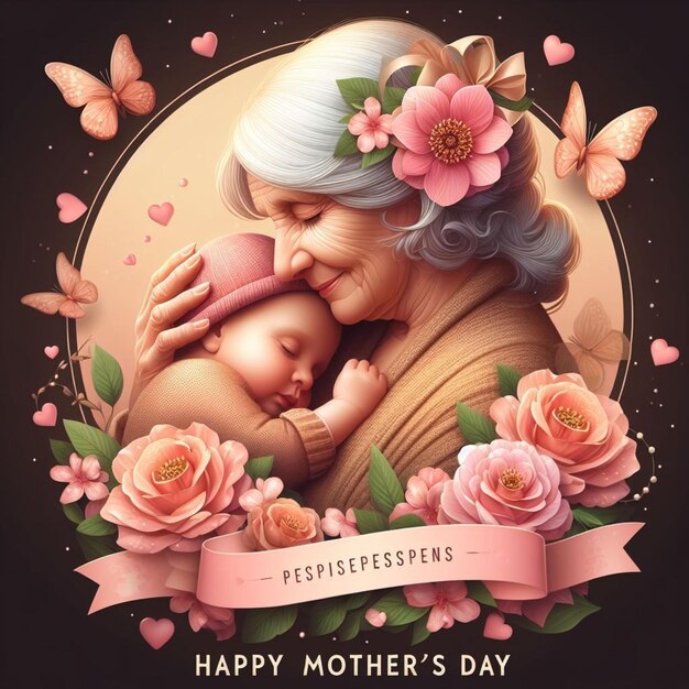 a poster for mother and daughter with a floral background