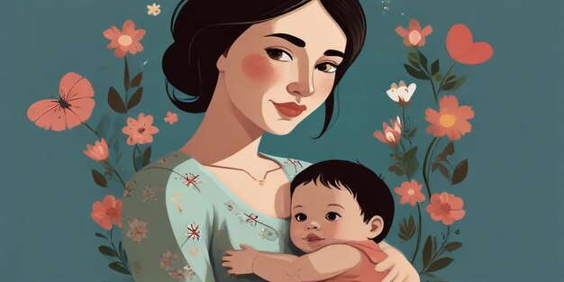 a poster for a mother with a baby