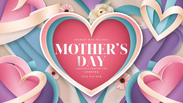 a poster for mothers day with a pink heart on the cover