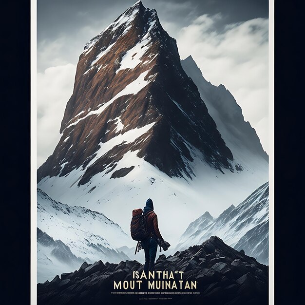 Foto poster per la montagna un film generativo ai