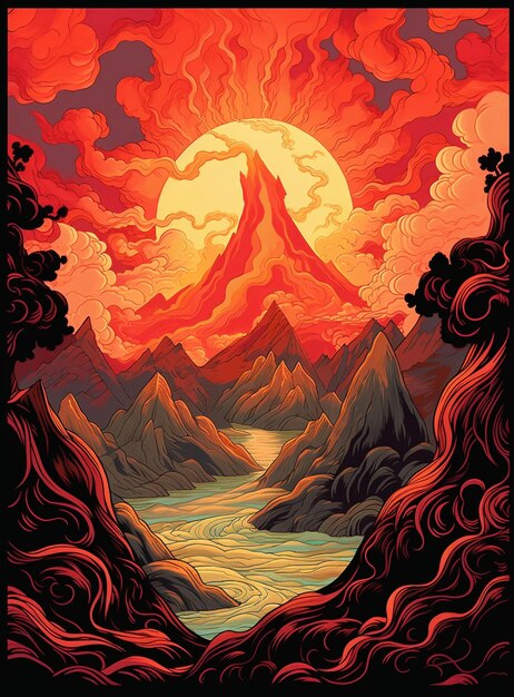 A poster for the mountain that is titled'the mountain '