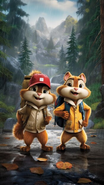 Photo a poster for the movie alvin and the chipmunks.