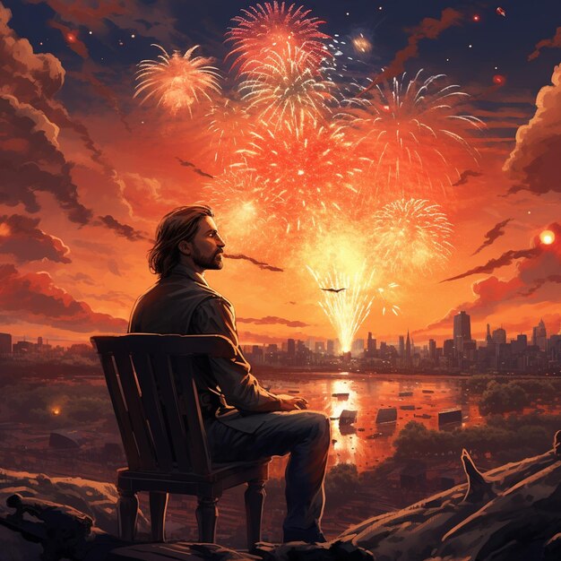 Premium AI Image A poster for a movie called the fireworks show.