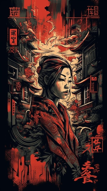 Photo a poster for a movie called the geisha