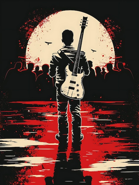 плакат к фильму под названием " Песня рок-группы "