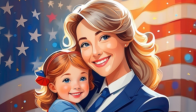 Foto un poster per un film chiamato personaggio tv con una donna e sua figlia