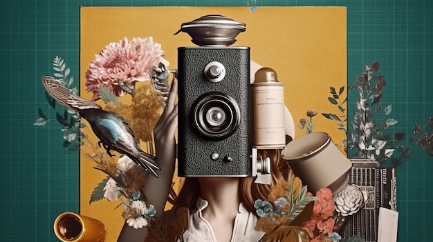 A poster for the movie camera with a bird on it