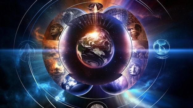 A poster for the movie the earth is surrounded by stars and the words'the earth is visible '