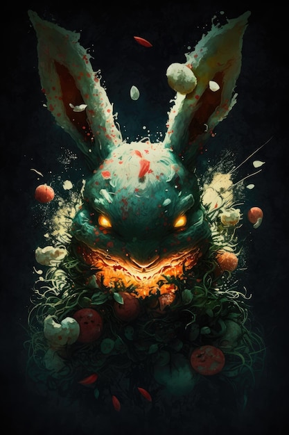 A poster for the movie the evil bunny.