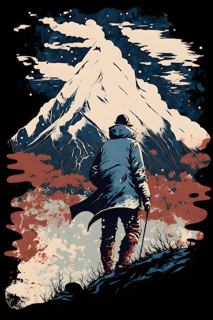 A poster for the movie the mountain of the alps.