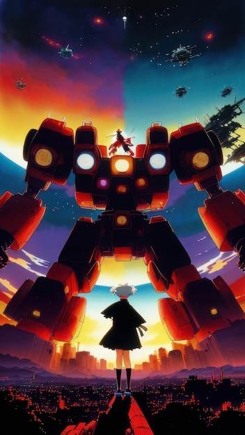 A poster for the movie the movie the movie is titled'big robot '