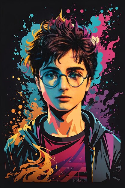 a poster for the movie which is from the movie Harry Potter TSHIRT DESIGN AI GENERATED