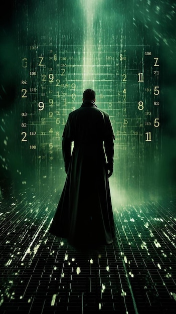 Foto un poster del film con un uomo vestito di scuro.