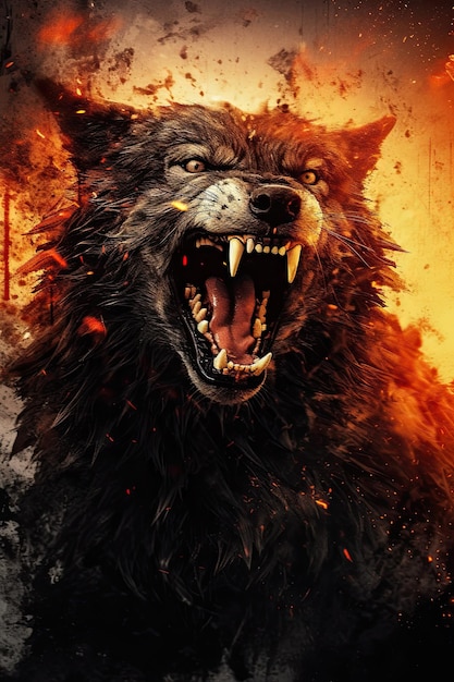 Premium Photo | A poster for the movie wolf.