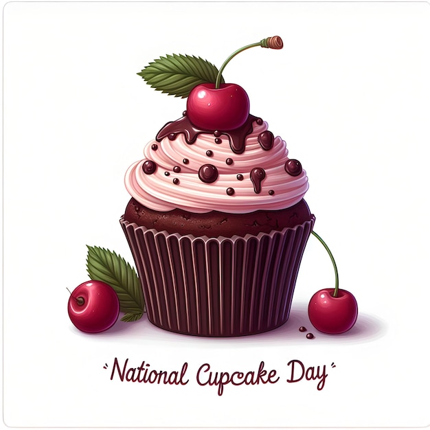 Photo a poster for national cupcake day