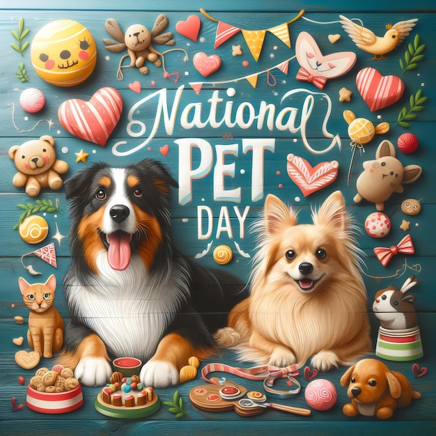 国民の日のポスター - 犬と他の動物の写真