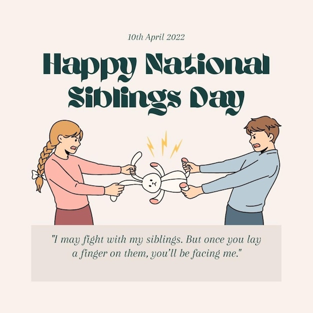 a poster for national siblings showing a couple holding hands and a paper with the words