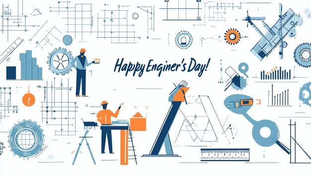 Photo a poster for a new engineers day of engineering