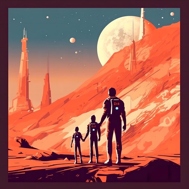 Premium AI Image A poster for the new sci fi movie called the future.