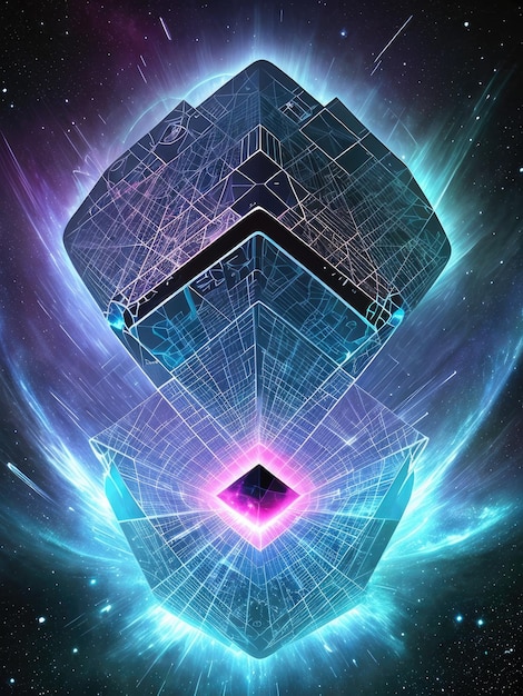 A poster for the new space station that is titled'the cube '
