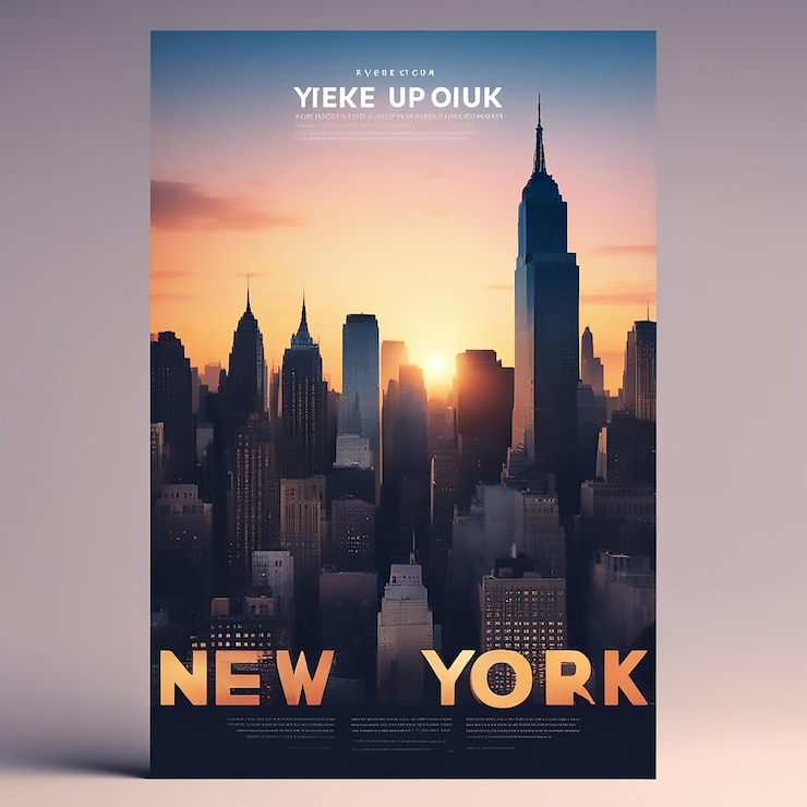 Photo a poster for new york city is shown