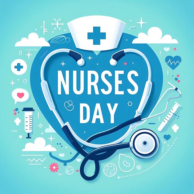 a poster of nurses day with a heart that says nurses day day