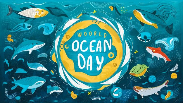 a poster for ocean day with the words ocean day