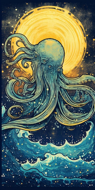 a poster for the octopus by person.