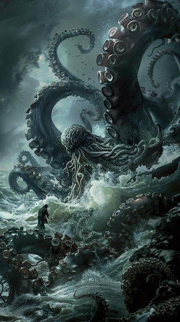 a poster for an octopus called octopus is in the water