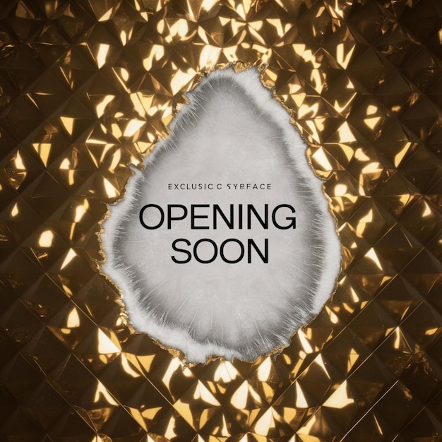 Photo a poster for opening opening is shown on a gold background