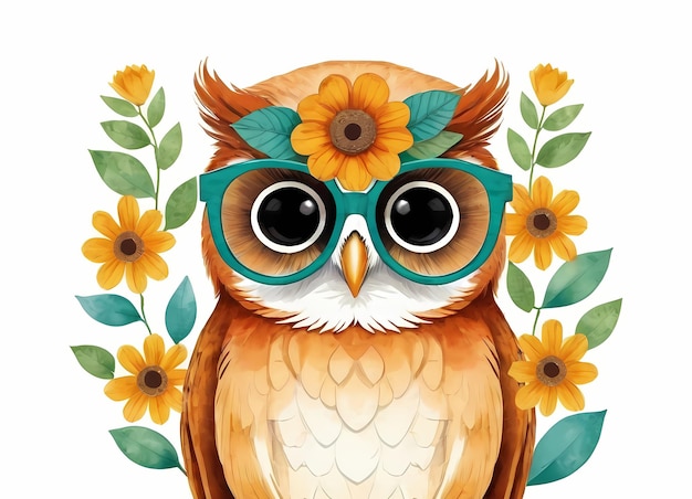 a poster of an owl with glasses and a frame that says owl