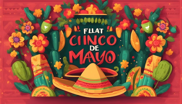 плакат для вечеринки под названием мексиканская шляпа