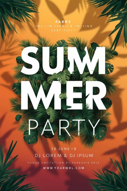 Photo a poster for the party that is for the summer party