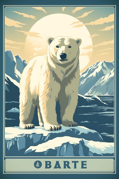 a poster for a polar bear with the words polar bear on it