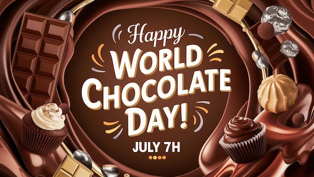 a poster of a poster that says world chocolate day