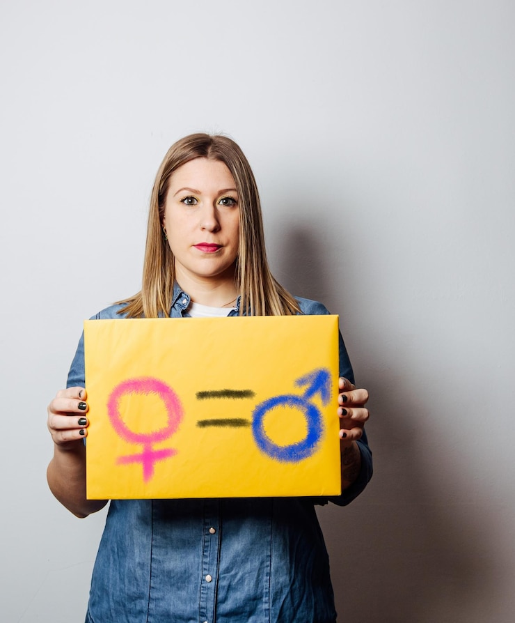 Photo poster protesting for gender equality