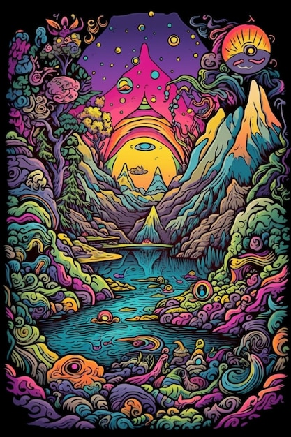 A poster for a psychedelic art show called psychedelic art.