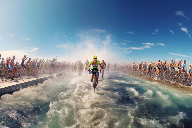 A poster for a race with a person on the back