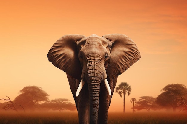 a poster for a safari with an elephant on it